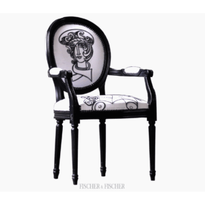Fauteuil design artistique noir et blanc Renato – Image 2