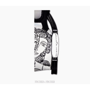 Fauteuil design artistique noir et blanc Renato – Image 3