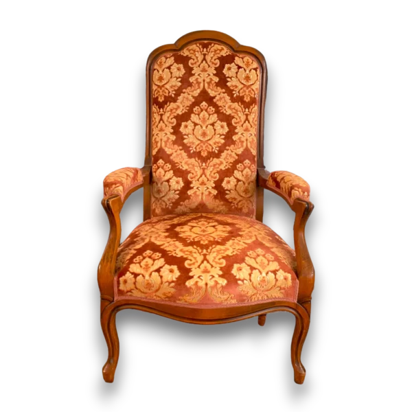 Fauteuil style Voltaire avec tissu gobelin
