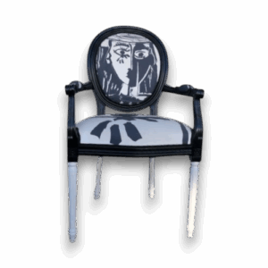 Fauteuil Louis XVI noir et blanc graphique