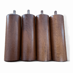 Pieds de sommier cylindriques bois foncé