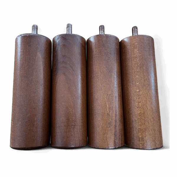 Pieds de sommier cylindriques bois foncé