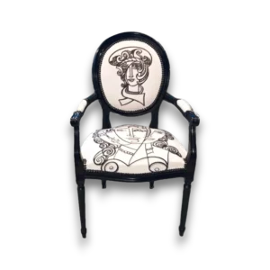 Fauteuil design artistique noir et blanc Renato