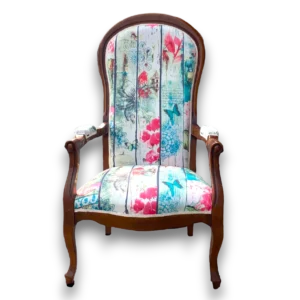 Fauteuil Voltaire fleuri